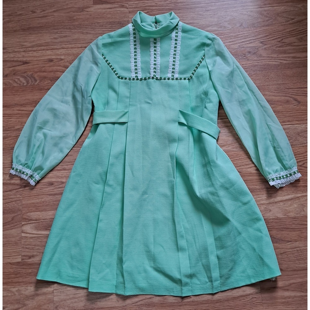 Vintage Lime Green Girls Size 12 Ruth Of Carolina Dress